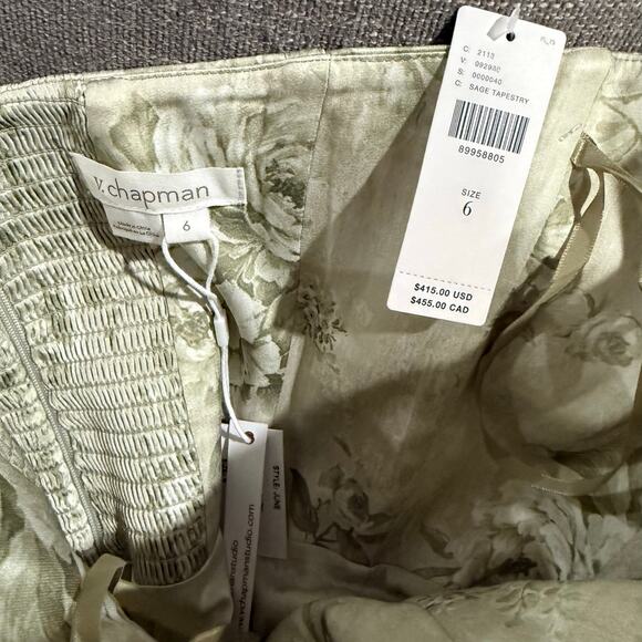 V. Chapman The June Dress in Sage Tapestry, 6 - Picture 8 of 9